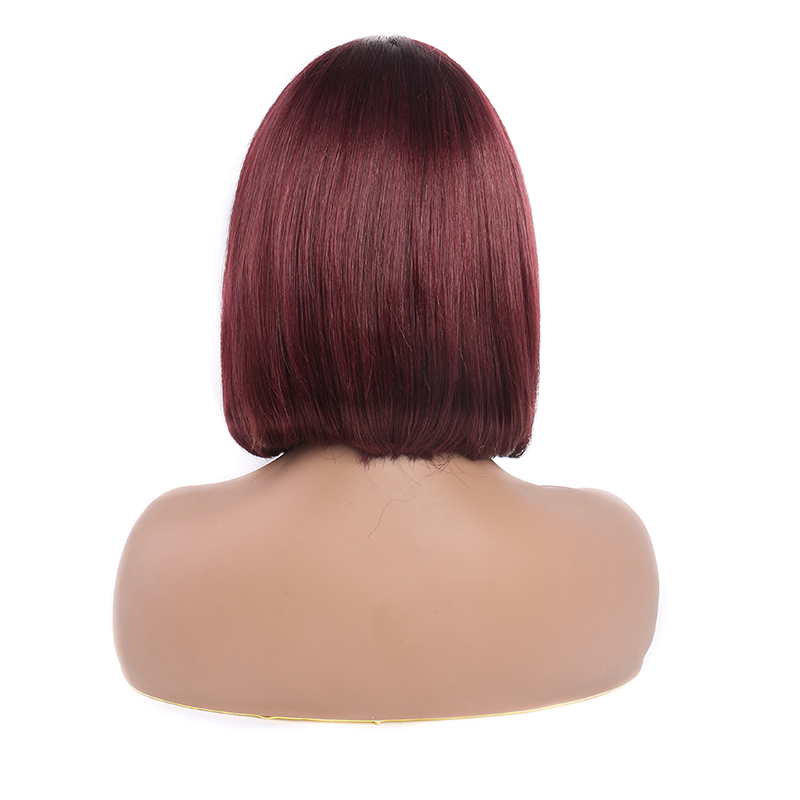 Burgundy Lace Front Wigs Human Hair 12 Inch 13¡Á4 HD Lace Bob Wig 99J Colored Wig
