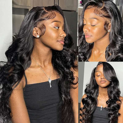 Megeen Hand-made Full 13*6 Frontal Wig Transparent Lace Body Wave Wig