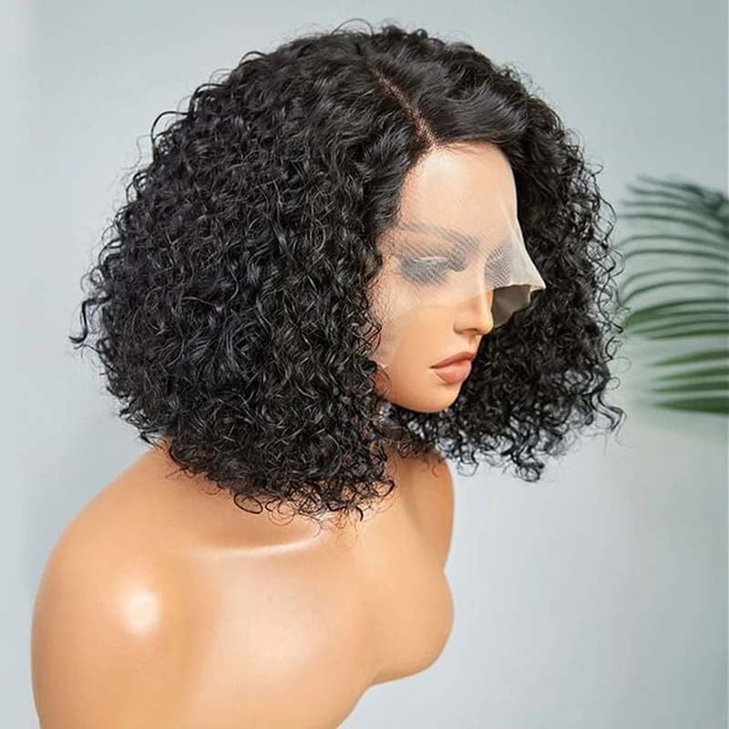 Curly Bob Wig 13¡Á4 Lace Front Wig HD Lace Wig Pre Plucked Human Hair