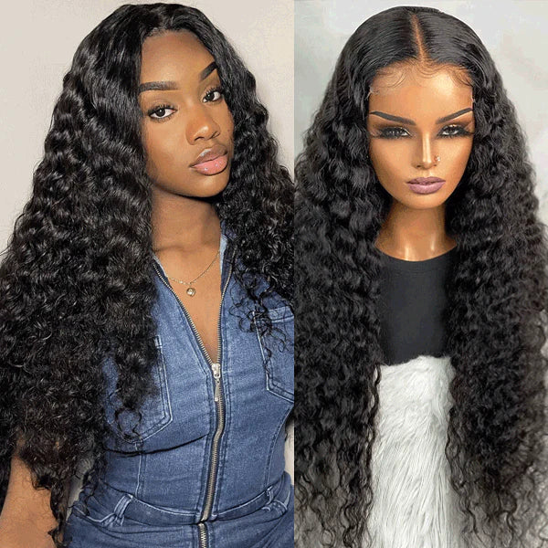 Glueless Wigs for Beginners Deep Wave Human Hair HD Lace Front Wig 5¡Á5 Lace Closure Wig