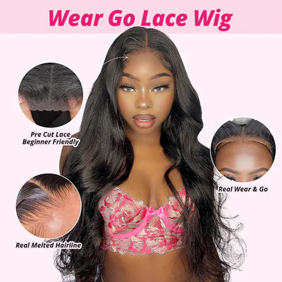 Glueless Lace Wig HD Undetectable Lace 5¡Á5 Closure Wig Wear and Go Body Wave Wig