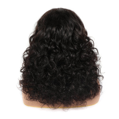 Shoulder Length Hair Loose Wave Wig 16 Inches Transparent Lace BOB Wig 200% Density