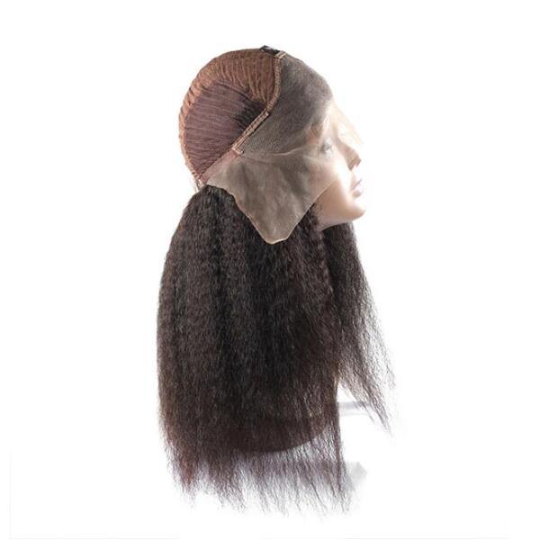 Kinky Straight Wig Melt Lace Frontal Wigs Yaki Human Hair 180 Density Wig